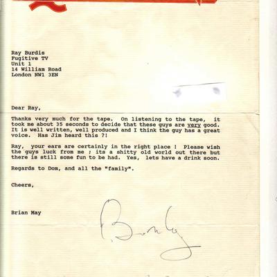 Brian May Letter.